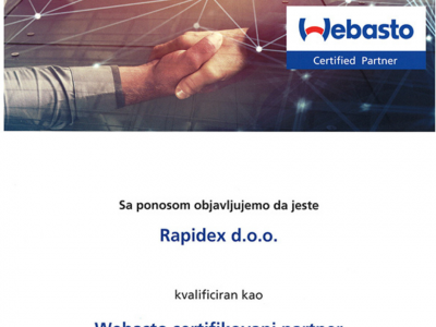 RAPIDEX SERTIFIKOVANI WEBASTO PARTNER